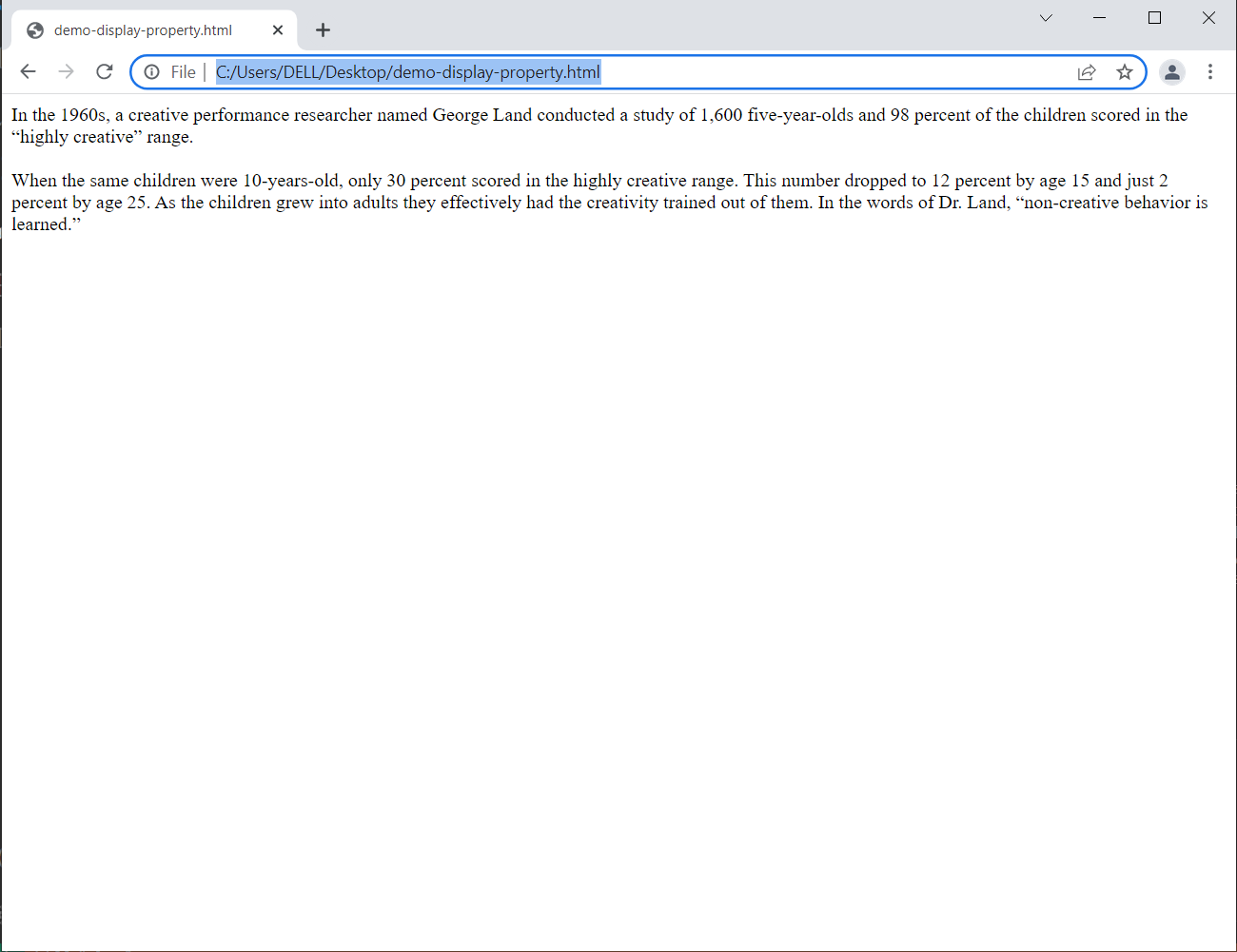 Display Properties in CSS